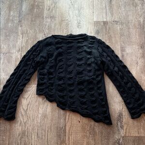 Liviana Conti Black Asymmetric Wool Sweater